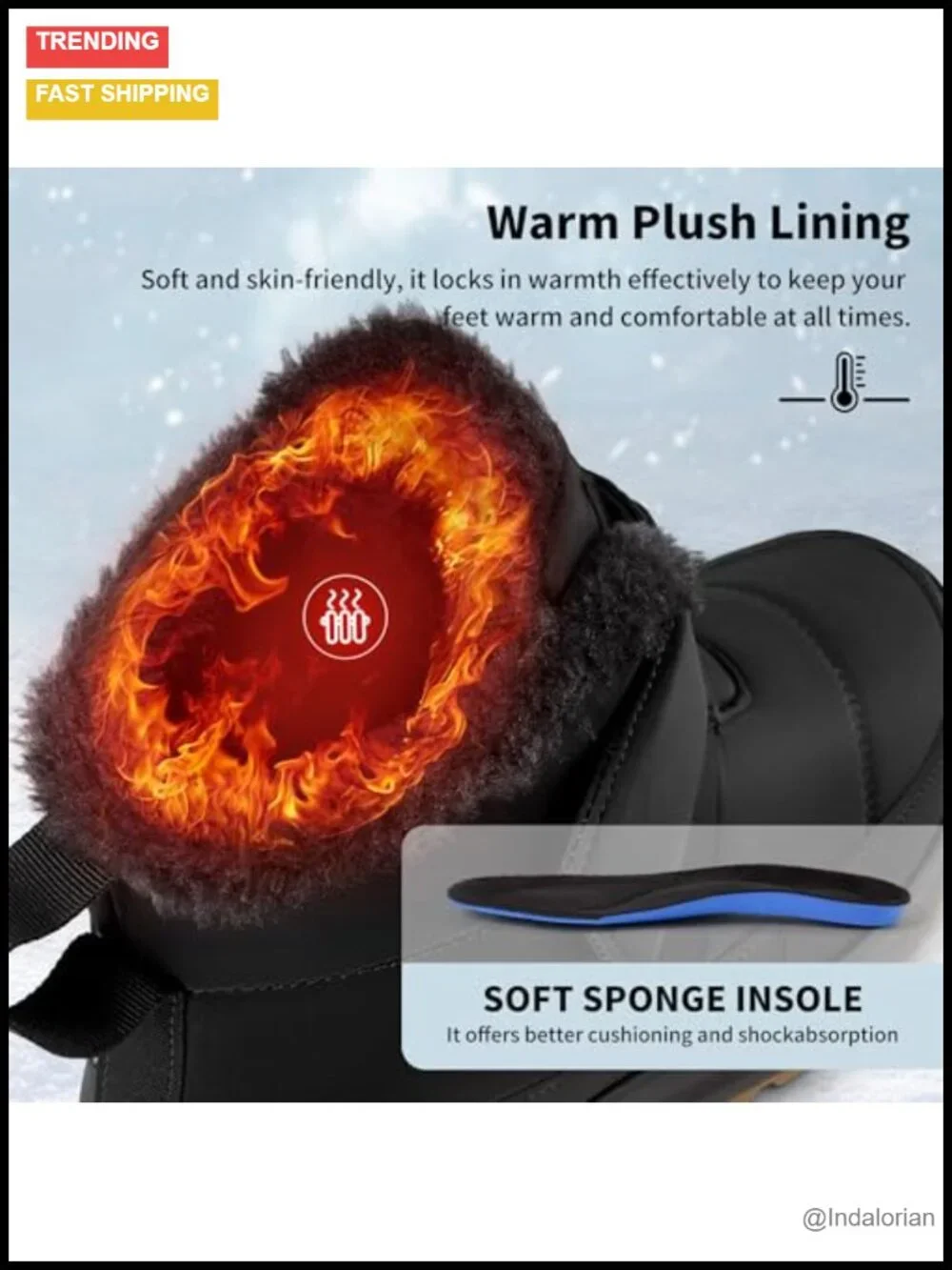 Waterproof Snow Boots with Plush Lining for Women